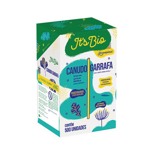 817-CANUDO BIO GARRAFA SACHE PAPEL 5MM BOX C/500UN