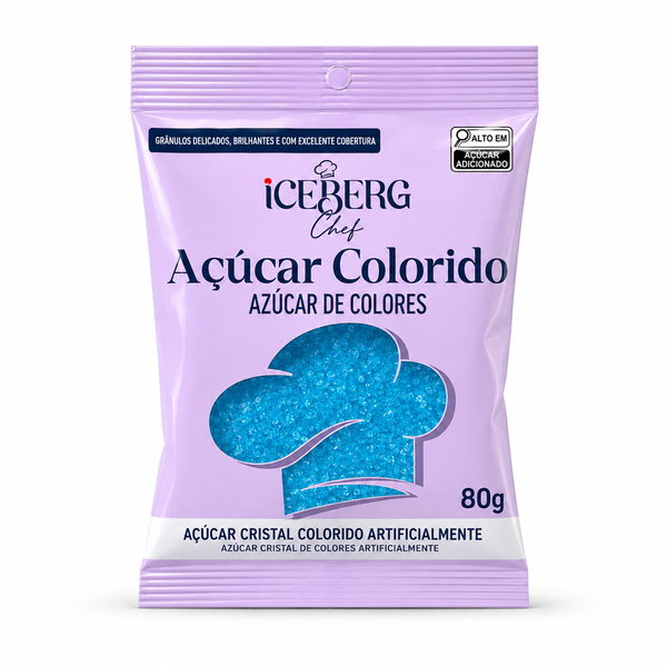 AÇUCAR COLORIDO AZUL 80G ICEBERG