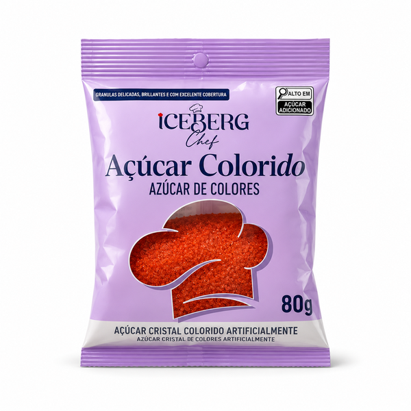 AÇUCAR COLORIDO VERMELHO 80G ICEBERG