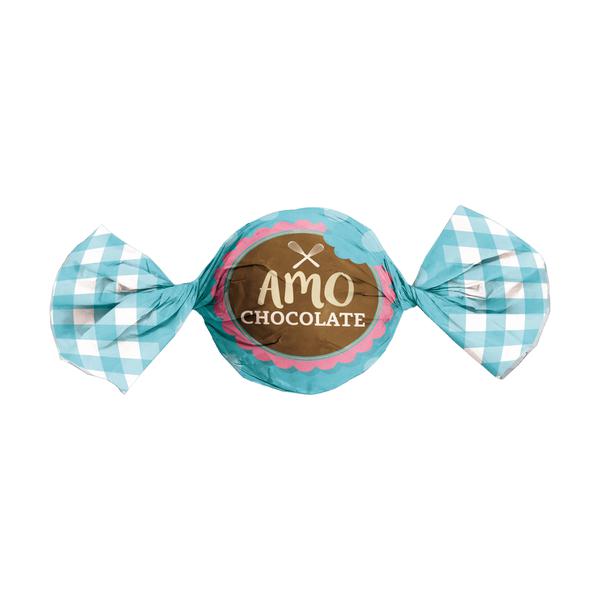 ALM TRUFA AMO CHOC. AZUL 150X160MM C/100UN CRO