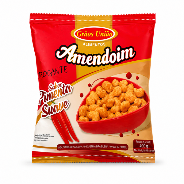 AMENDOIM PIMENTA 400G GRÃOS UNIÃO