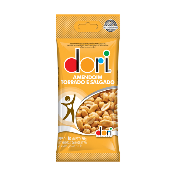 AMENDOIM TSSP SEM PELE 70G C/30UN DORI