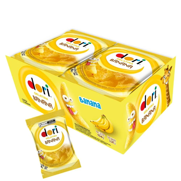 BALA GELATINA BANANA 13G C/12UN DORI