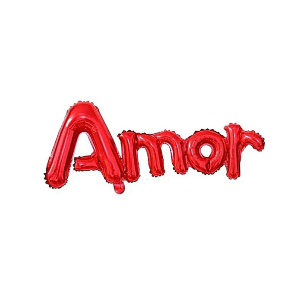 BALAO METAL. AMOR VERMELHO 40X95CM DAFESTA
