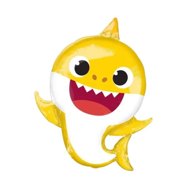 BALAO METAL. BABY SHARK AMARELO 60CM DAFESTA