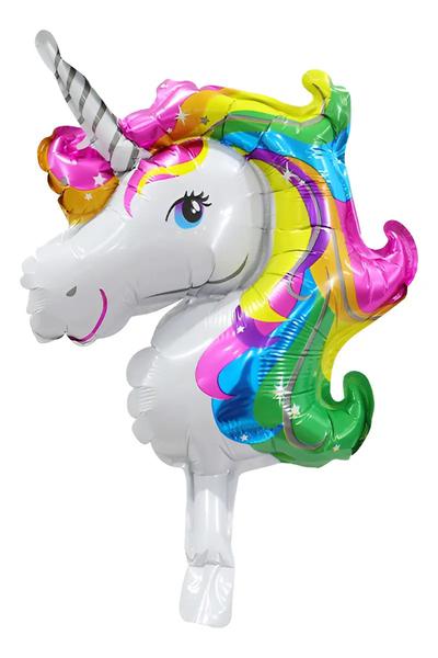 BALAO METAL. CABECA UNICORNIO 30CM DAFESTA