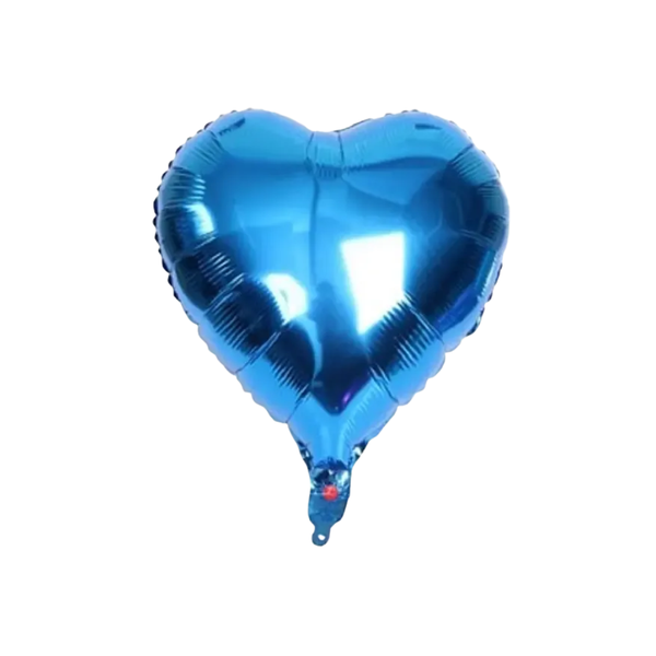 BALAO METAL. CORACAO AZUL 45CM DAFESTA