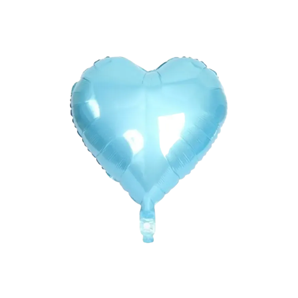 BALAO METAL. CORACAO AZUL BEBE 25CM DAFESTA