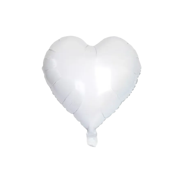 BALAO METAL. CORACAO BRANCO 25CM DAFESTA
