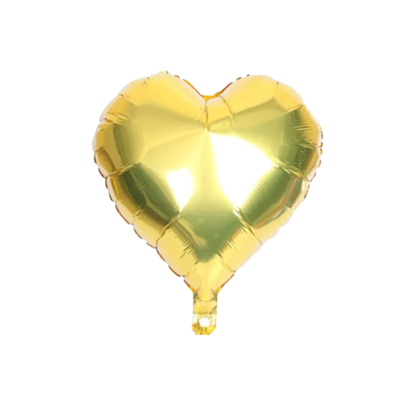 BALAO METAL. CORACAO DOURADO 25CM DAFESTA