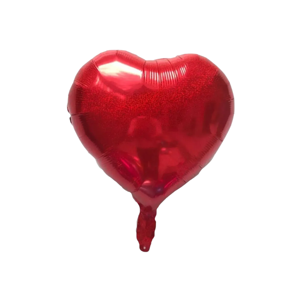 BALAO METAL. CORACAO HOLOG. VERMELHO 45CM DAFESTA