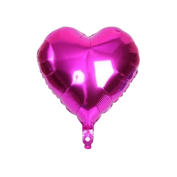 BALAO METAL. CORACAO ROSA 25CM DAFESTA