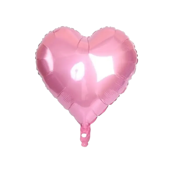 BALAO METAL. CORACAO ROSA BB 45CM DAFESTA
