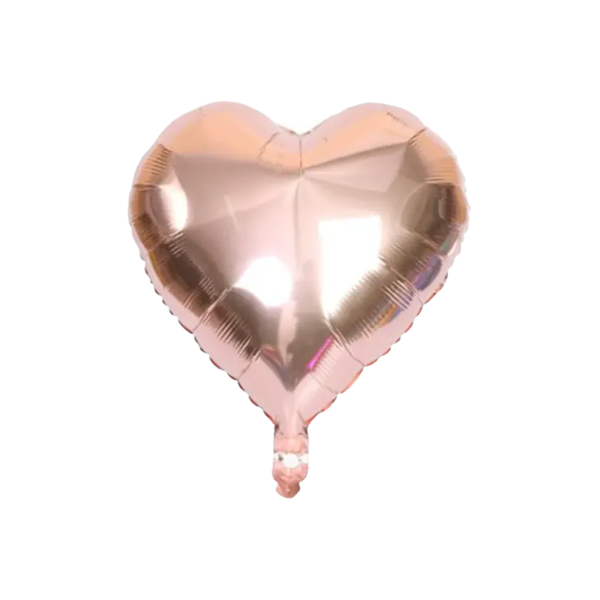 BALAO METAL. CORACAO ROSE 25CM DAFESTA