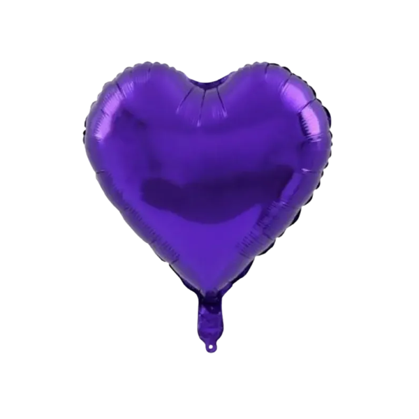 BALAO METAL. CORACAO ROXO 45CM DAFESTA
