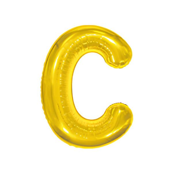 BALAO METAL. LETRA DOURADO C 45CM DAFESTA