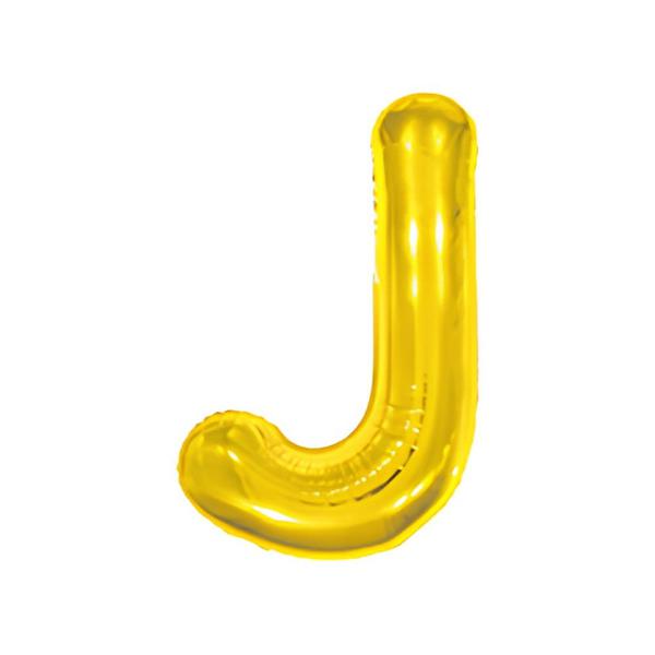 BALAO METAL. LETRA DOURADO J 45CM DAFESTA
