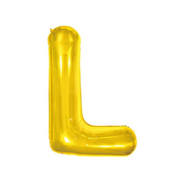 BALAO METAL. LETRA DOURADO L 45CM DAFESTA