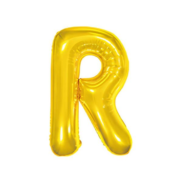 BALAO METAL. LETRA DOURADO R 45CM DAFESTA