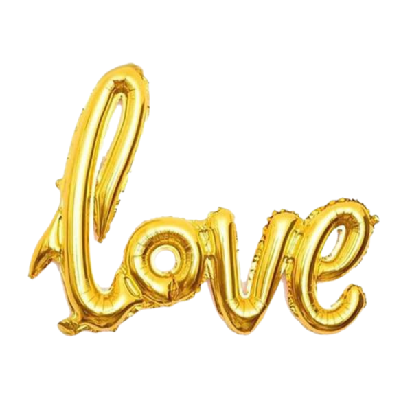 BALAO METAL. LOVE DOURADO 66x100CM DAFESTA