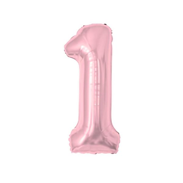 BALAO METAL. NUMERO ROSE 1 100CM DAFESTA