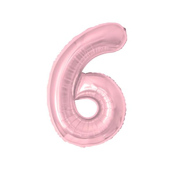 BALAO METAL. NUMERO ROSE 6 75CM DAFESTA