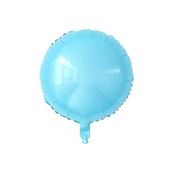 BALAO METAL. REDONDO AZUL BEBE 45CM DAFESTA