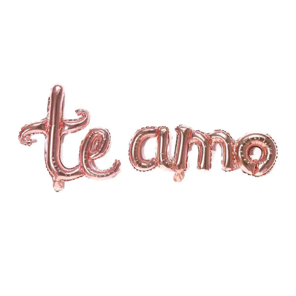 BALAO METAL. TE AMO ROSE 40X120CM DAFESTA