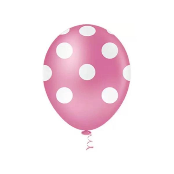 BALAO POA ROSA ESCURO/BRANCO 10" PIC PIC C/25UN