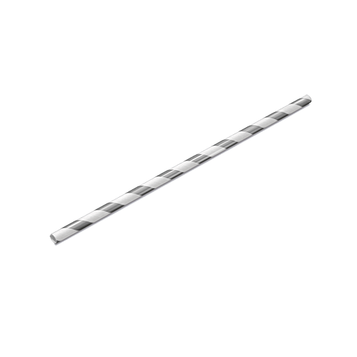 CANUDO PAPEL LISTRADO PRATEADO SILVER PLASTIC