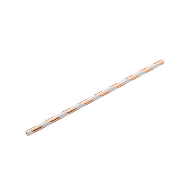 CANUDO PAPEL LISTRADO ROSE SILVER PLASTIC