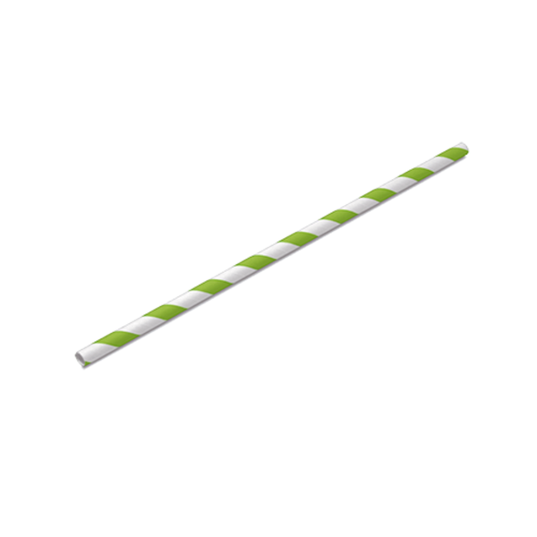 CANUDO PAPEL LISTRADO VERDE LIMAO SILVER PLASTIC