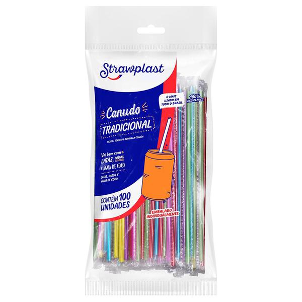 CANUDO TRAD COLORIDO SACHE 5MM C/100UN STRAWPLAST