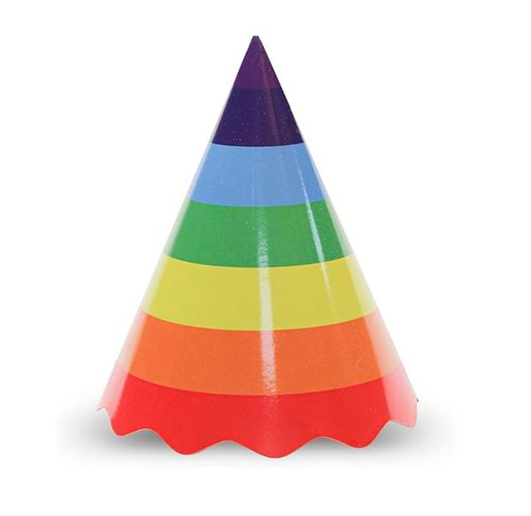 CHAPEU PAPEL ARCO IRIS SILVER PLASTIC