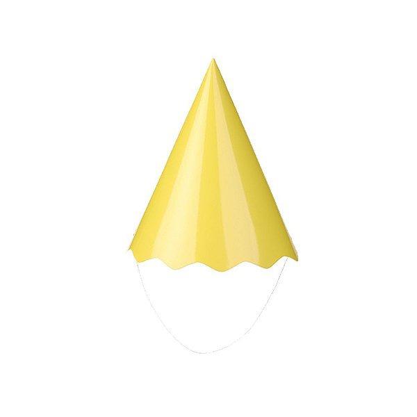 CHAPEU PAPEL LISO AMARELO C/8UN SILVER PLASTIC
