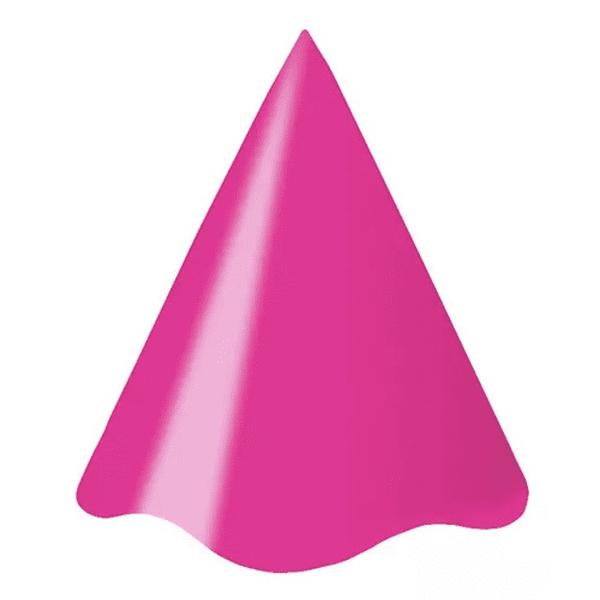 CHAPEU PAPEL LISO PINK C/8UN SILVER PLASTIC