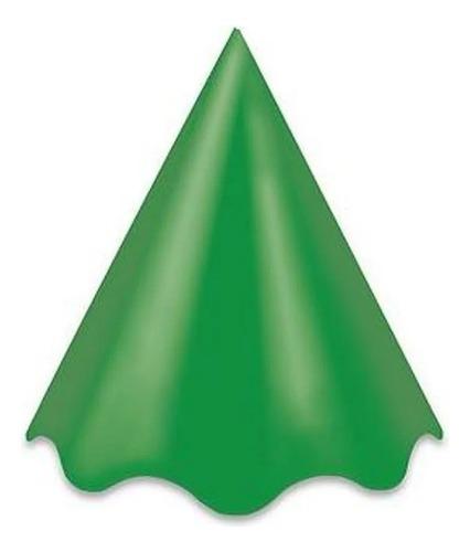 CHAPEU PAPEL LISO VERDE C/8UN SILVER PLASTIC
