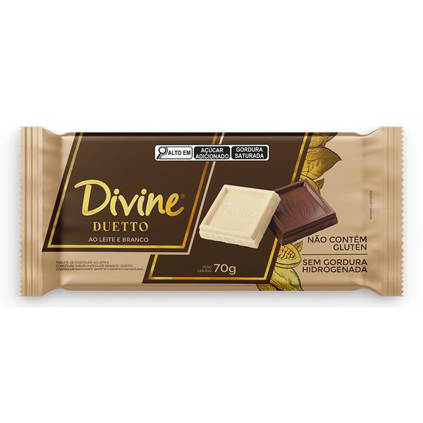 CHOC BARRA AO LEITE MAIS CREMOSO DUETTO 70G DIVINE