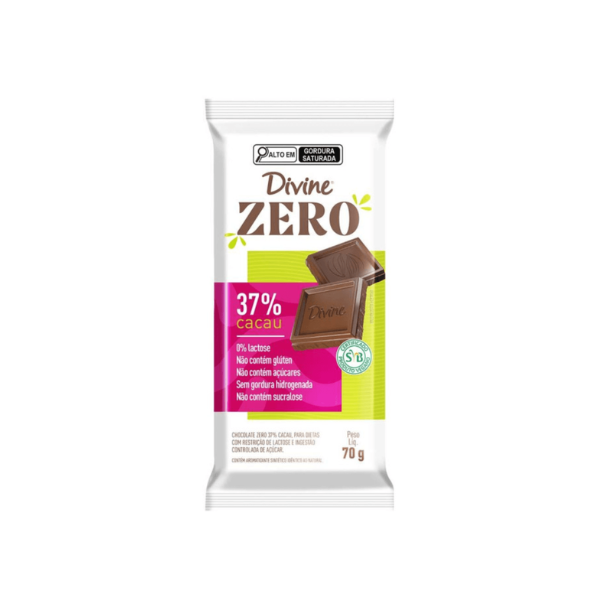CHOC BARRA ZERO 37% CACAU 70G DIVINE