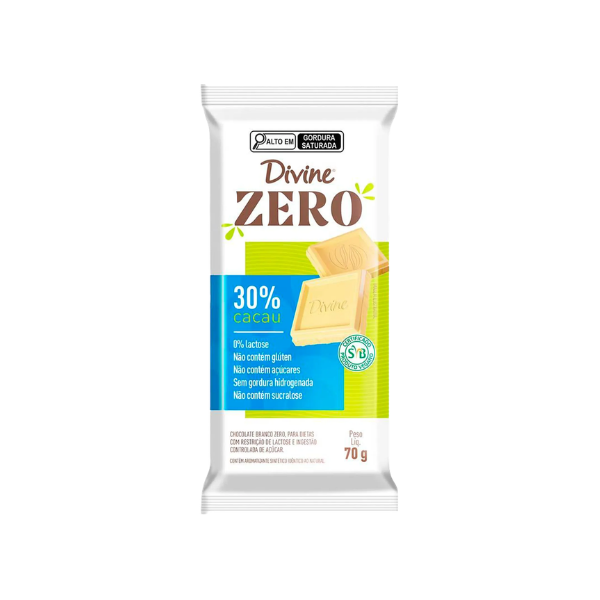 CHOC BARRA ZERO BRANCO 30% 70G DIVINE