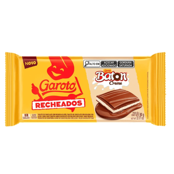 CHOC BATON TABLETE RECH. CREME 90G GAROTO