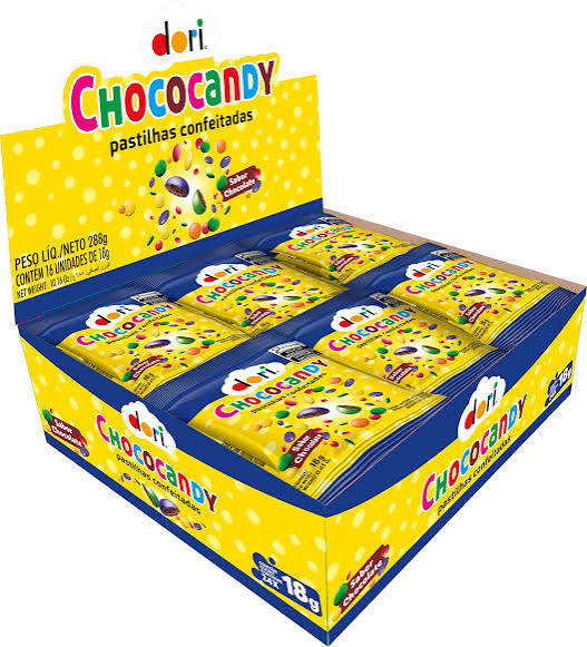 CHOCOCANDY PASTILHA CONF COLOR 18G C/24UN DORI