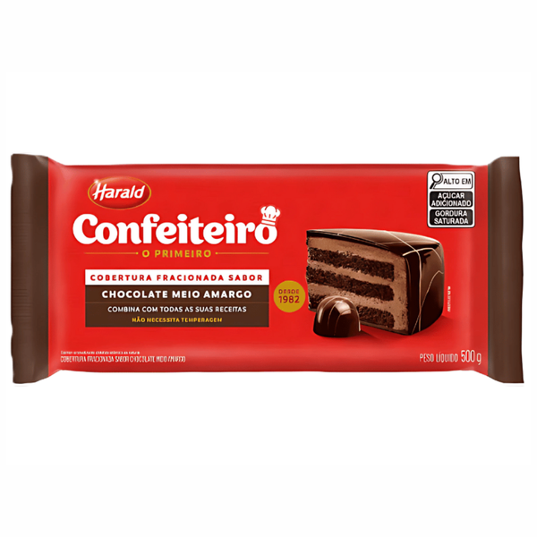 COB. BARRA CONFEITEIRO MEIO AMARGO 500G HARALD