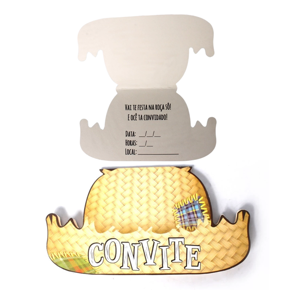 CONVITE CHAPEU DE PALHA C/8UN KAIXOTE