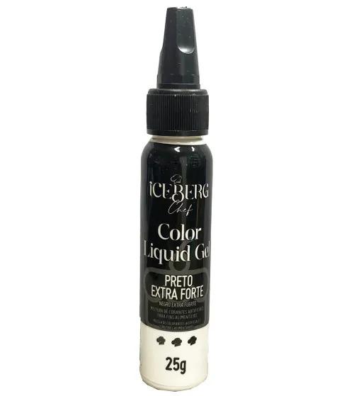 CORANTE LIQUIDO GEL PRETO FORTE 25G ICEBERG