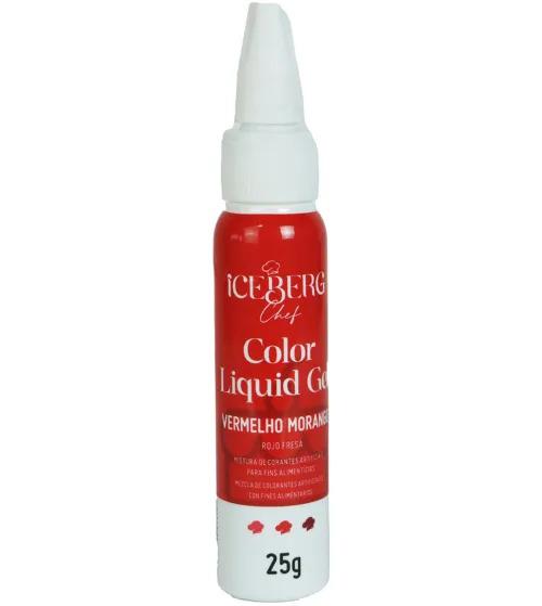 CORANTE LIQUIDO GEL VERMELHO MORANGO 25G ICEBERG