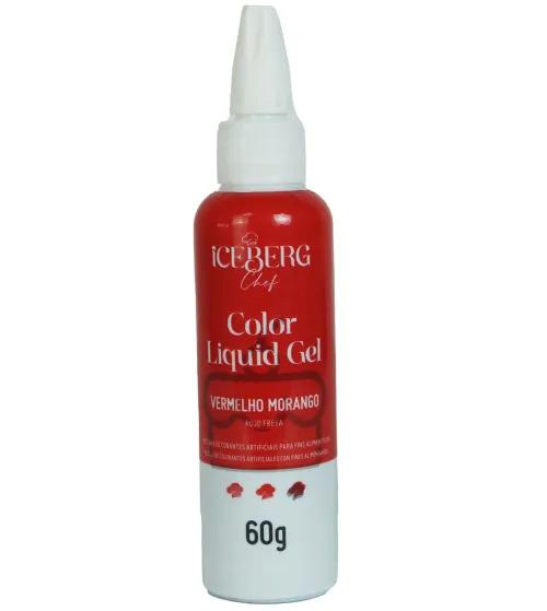 CORANTE LIQUIDO GEL VERMELHO MORANGO 60G ICEBERG