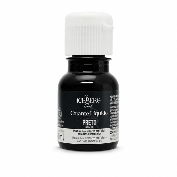 CORANTE LIQUIDO PRETO CHEF 10ML ICEBERG