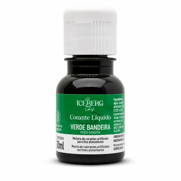 CORANTE LIQUIDO VERDE BANDEIRA CHEF 10ML ICEBERG