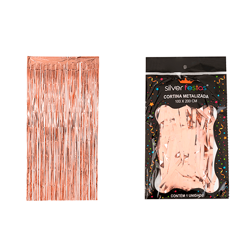 CORTINA METAL. ROSE GOLD 1X2MT SILVER PLASTIC